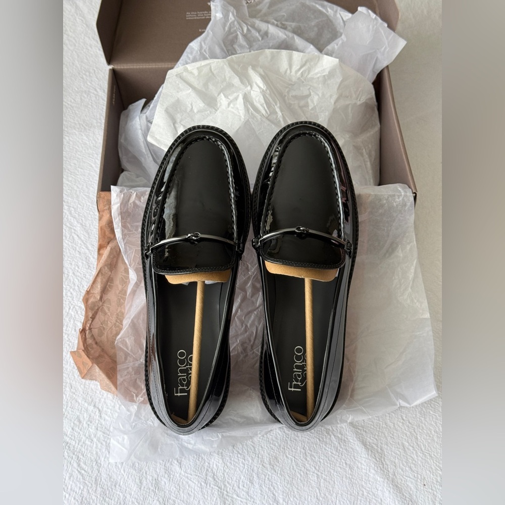 NWT Franco Sarto Senna Lug Sole Loafer Black Patent Leather Size 10 - Picture 10 of 15